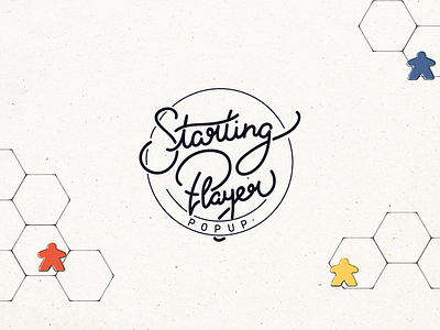 Starting Player Popup Logo branding icon illustration logo script script lettering