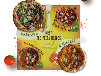 Vegan Pizza Advertisement. Craft project.