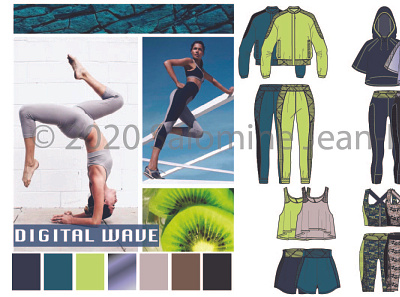 Activewear, Intimates, Swimwear branding design illustration illustrator sketches