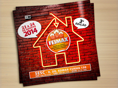 Feimax advertising brasil brazil construction decoration fair flyer light neon print tutom wall