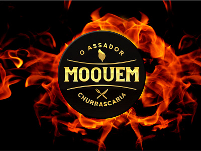 Moquem - Steak House Logo brand design fire logo logotipo logotype meat steak tutom