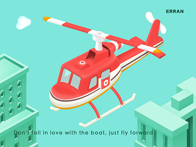 Helicopter 2.5d airplane build cloud copter green helicopter icon illustration isometric plane