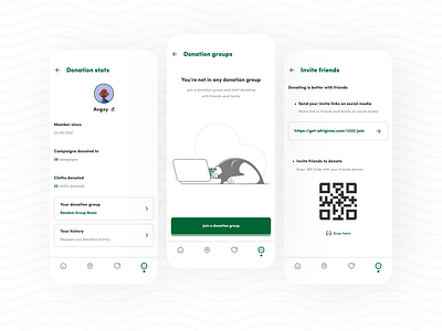 Afrigives - Donation App african app charity crowdfunding design donation fundraising group minimal mobile mobile app ui design modern ngo profile qr code ui ux