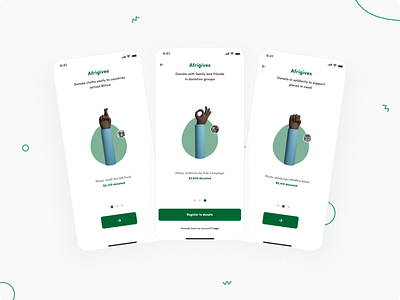 Afrigives - Online Cloth Donation App Onboarding african app case study charity crowdfunding design donate donation fundraising medium minimal mobile ngo onboarding ui uiux ux