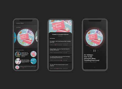 Apple Podcast UI Design Concept app design flat ui ux