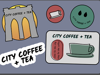City Coffee Mockup branding design flat logo typography vector