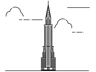 365 Project, Chrysler Building, Illustration 2of365 365 project building illustration line art manhatan monoline new york