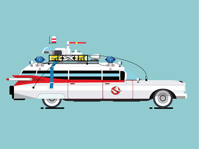 Project 365 14/365 1959 Cadilac Miller Meteor Gostbusters car illustration line vectober vector vintage