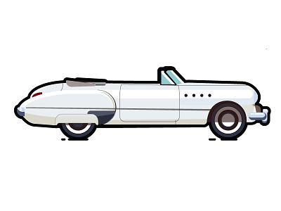 365 Project 1949 Buick Convertible Roadmaster 365 project car illustration line art vector vintage