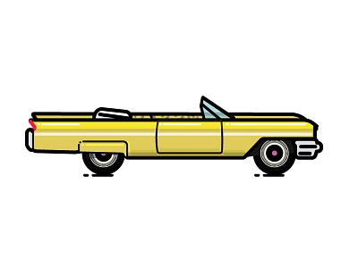 365 Project 18/365 1963 Cadilac Series 62 Convertible 365 project car illustration line art vector vintage