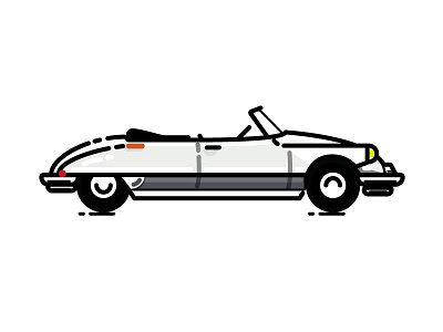 365 Project 21/365 1965 Citroen Ds 19 Cabriolet 365 project car illustration line art vector vintage