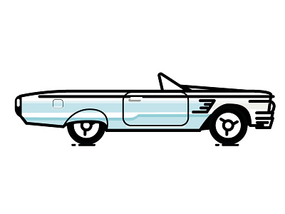 365 Project 23/365 1966 Ford Thunderbird 365 project car illustration line art vector vintage