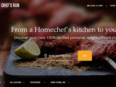 Chef Run foodie landing page website