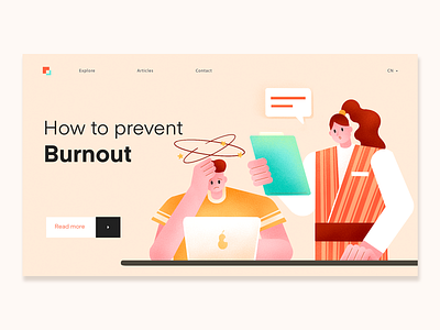 Job burnout 3 - Noise illustration app character design design flat illustration man vector web woman work