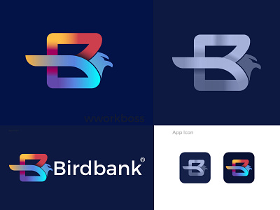 Birdbank logo identity app branding design graphic design icon logo vector