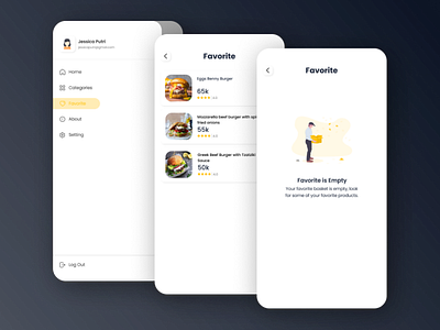 Menu & Favorite Page design illustration logo ui ux ui design uidesign uiux design uiux designer uiuxdesign uiuxdesigner