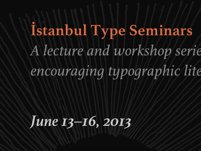 İstanbul Type Seminars athelas dark event typographic web site
