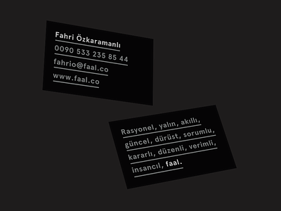 Business Cards aperçu business card dark personal typographic