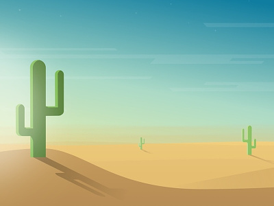 Cactus desert cactus desert illustration sand sun vector wallpaper
