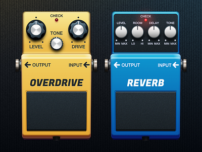 Another 2 pedals effect guitar pedal pedalboard realistic sketch vector