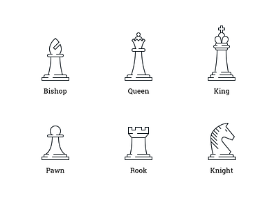 Big Chess Icons big bishop chess horse icon king knight pawn queen rook