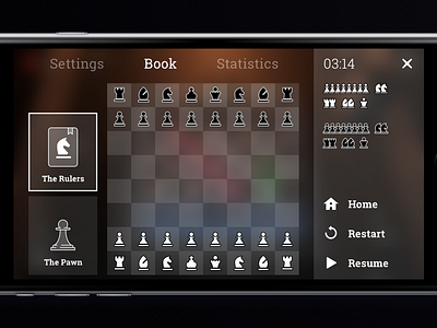 Chess Game Rulers UI chess game gui horse ios menu pawn queen rulers tips ui