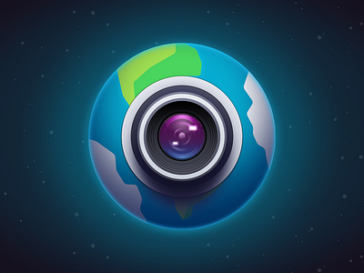 Webcam World View Icon appletv camera earth icon planet space view web webcam world