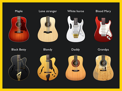 All Guitars app classic design electro fun guitar ios iphone jazz real rock string