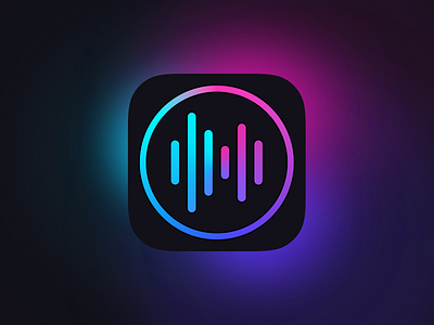 Audio Edit App Icon color icon ios iphone music neon retrowave soundwave