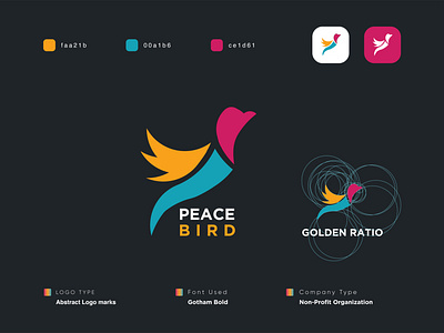 Peace bird design golden ratio golden ratio logo logo logo design logo designs logodesign minimal