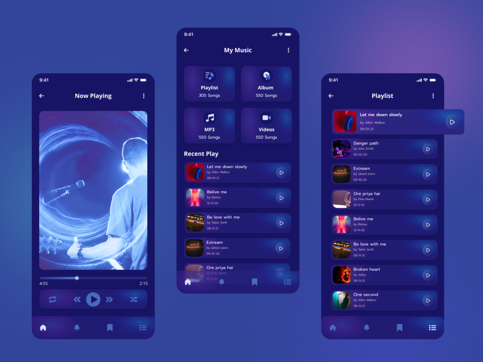 Music plyer app by Md. Jahedul Islam on Dribbble