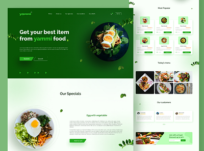 Restaurant website UI