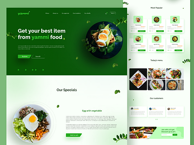 Restaurant website UI