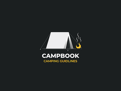 Camp Book Logo Design camp campfire camping illustration logo logo design logodesign nature vector