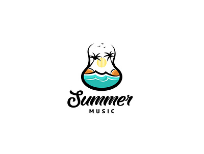 Summer Music Logo Design branddesign brandidentity branding branding concept logo logo design logodesign musiclogo summer summer party vector