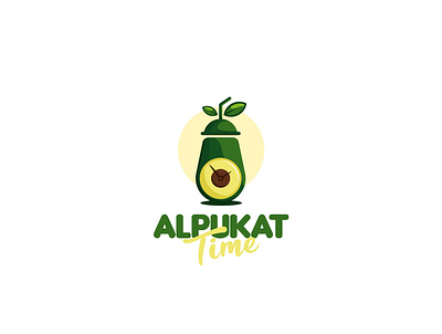 Alpukat Time Logo Design avocado branddesign brandidentity branding branding concept drink logo logo design logodesign minimalist logo softdrink time