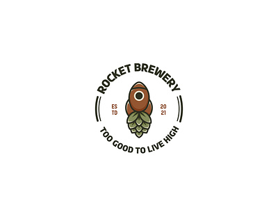 Rocket Brewery Logo Design beer branddesign brandidentity branding brewery brewing drink logo logodesign minimalist logo rocket vector vintage