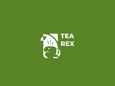 Tea Rex Logo Design branddesign brandidentity branding branding concept cup dino dinosorur logo logo design logodesign t rex tea trex