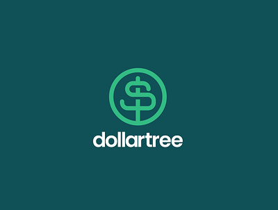 Dollartree Logo Design branddesign brandidentity branding dollar dollar sign logo logodesign minimalist minimalist logo minimalist logo design money money app tree