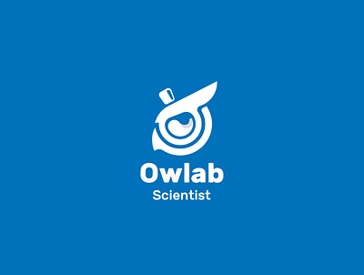 Owlab Scientist Logo Design bird brandidentity branding dualmeaning eye lab laboratory logo logo design logodesign minimalist logo modern owl owl logo