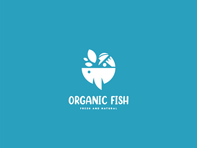 Organic Fish Logo Design branddesign brandidentity branding branding concept design fish illustration kitchen logo logo design logodesign natural organic sea water