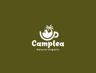 Camptea Logo Design beach branddesign brandidentity branding branding concept camp camping coffee cup design illustration logo logo design logodesign natural nature palm sea tea tree