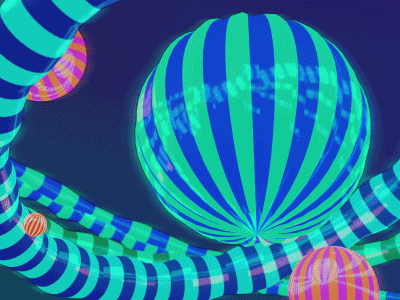 Solid Core 3d animation sphere stripes visual