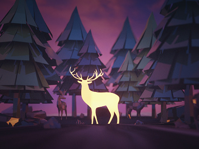 Nhut' deer 3d animation c4d render