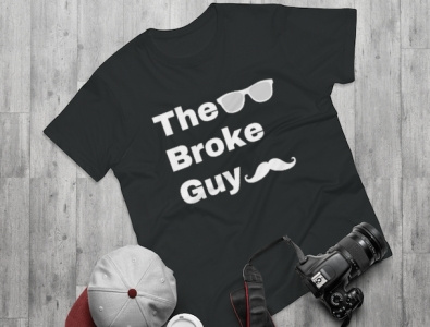 The Broke Guy official brand merchandise black branding broke crypto depressed graphic design investement men merchandise style swag teenager tshirt typography vector youth