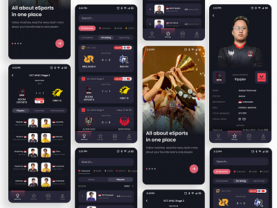 eSports Info and News Apps - UI Design