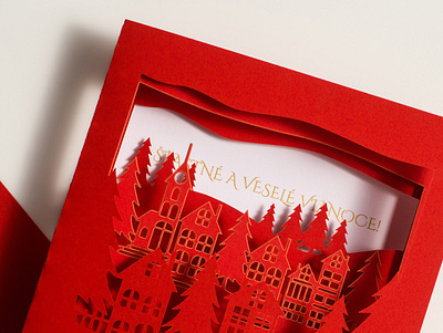 Christmas Village 3D greeting card christmas christmas village graphicdesign laser cut