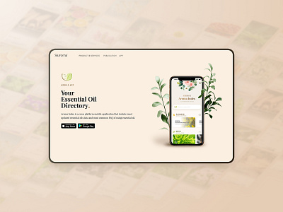 Aroma Index | Mobile App Landing Page Design android app aroma index aromatherapy branding design essential oils floral icon ios landingpage logo mobile natural plant siuroma ui ux web website