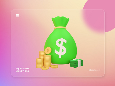 Money Bag 3d 3d blender 3d modeling 3d rendering blender3d design glassmorphism graphic design icon illustration modeling ui