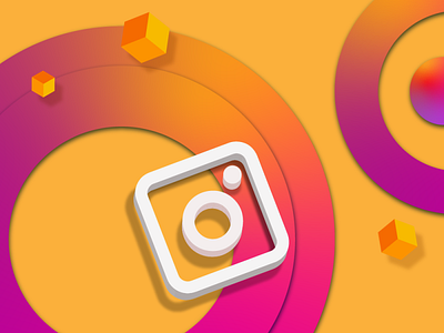 Instagram 3d logo